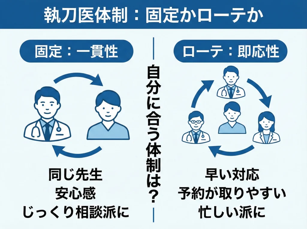 執刀医固定かローテか
