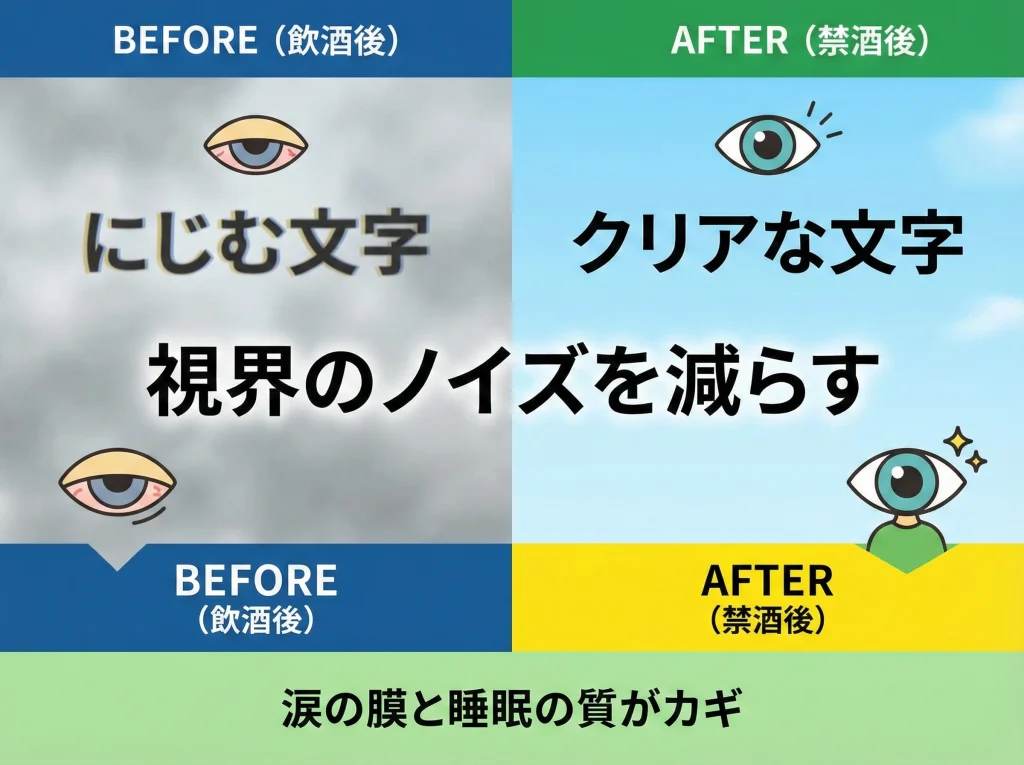 アルコールと目のかすみ