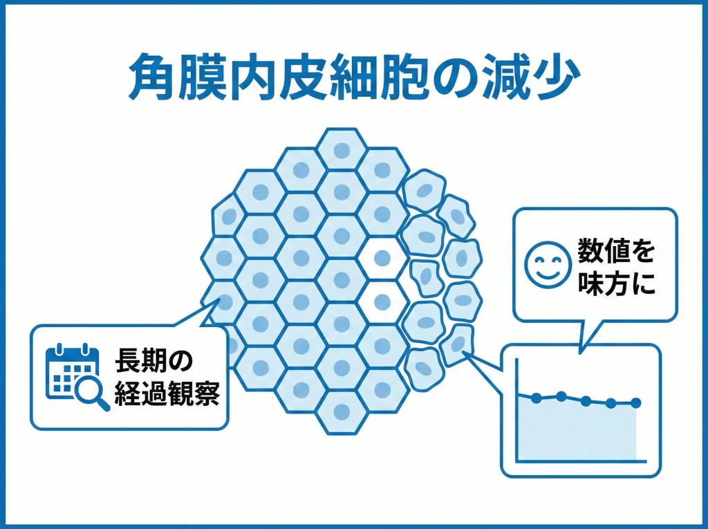 角膜内皮細胞の減少