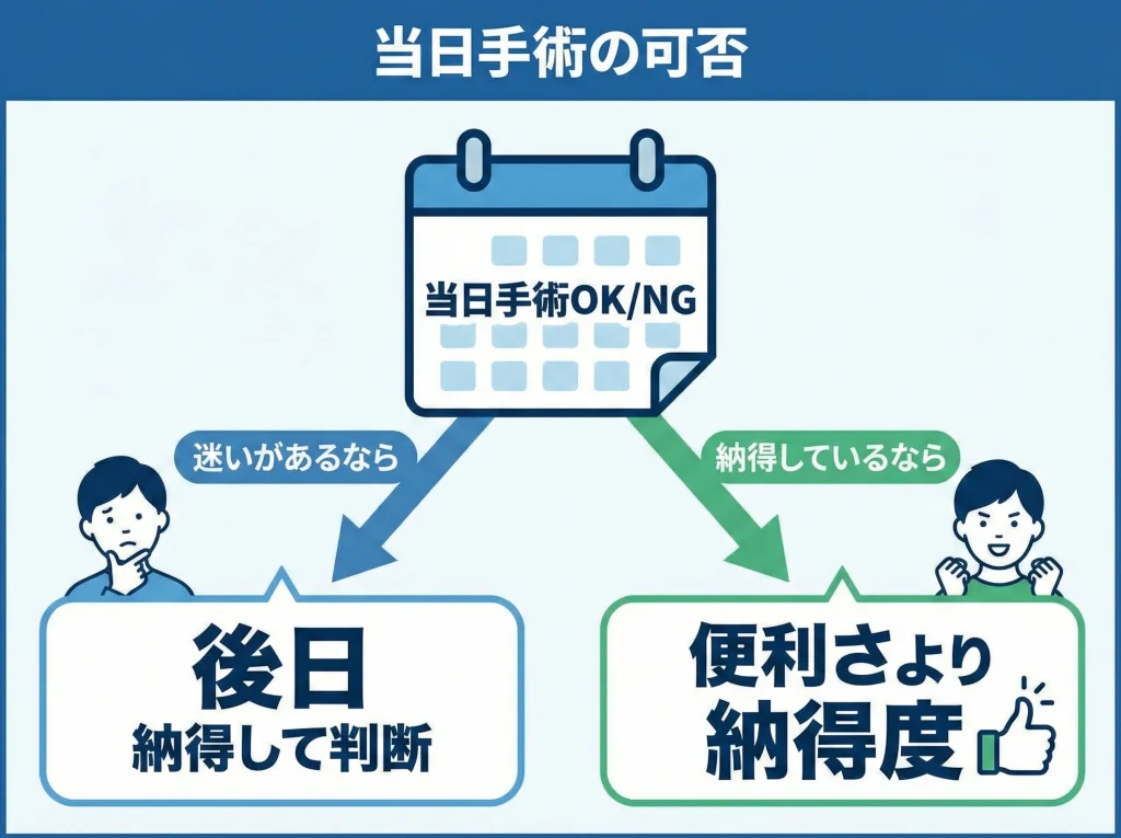 当日手術の可否
