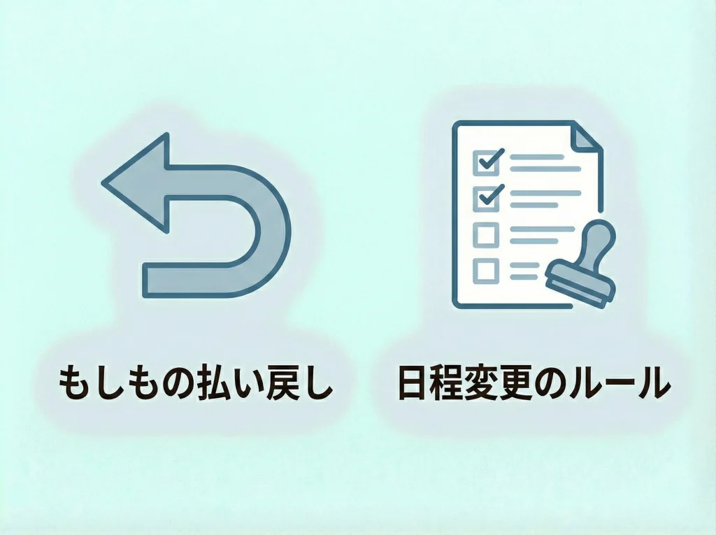 返金・中止時の規定