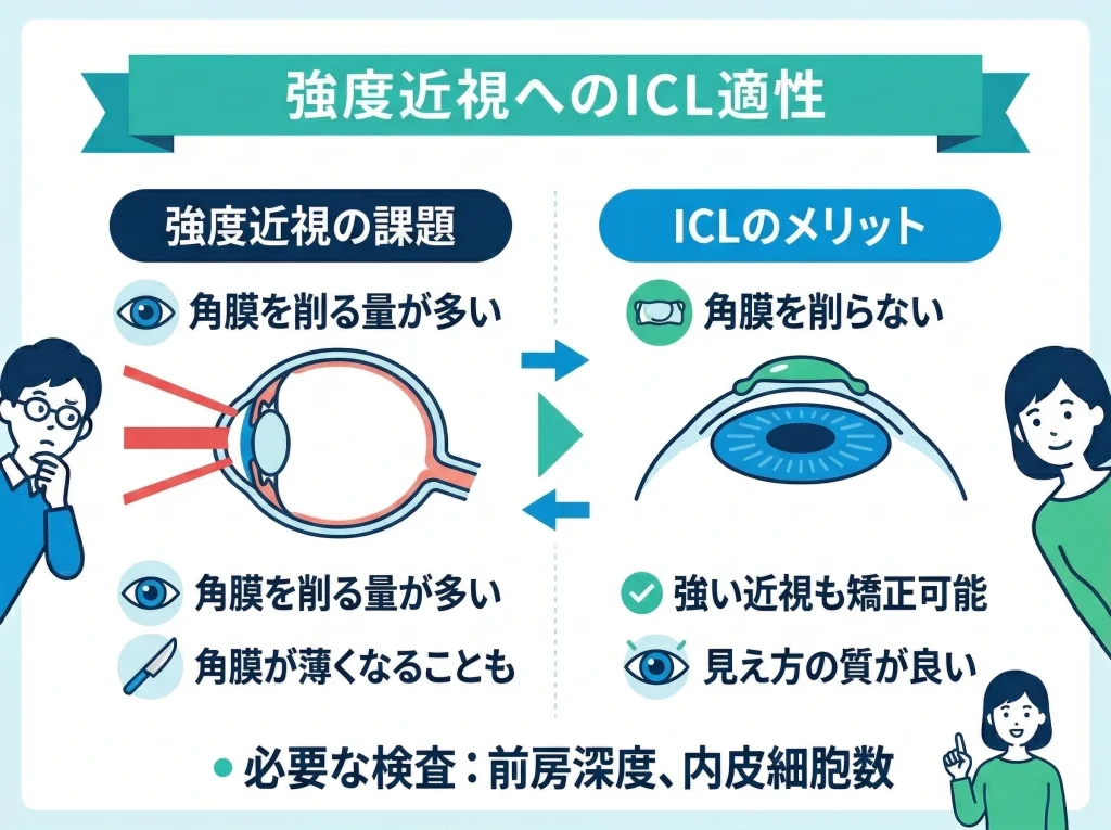 強度近視に向くICL