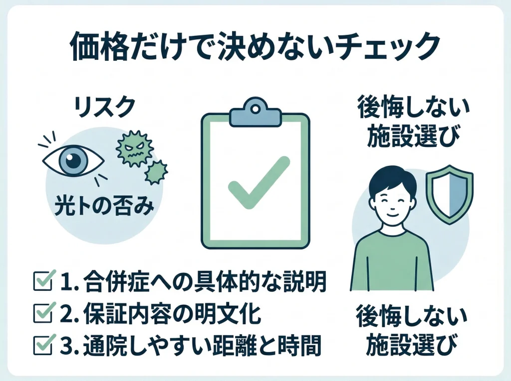 保証とリスクで後悔回避