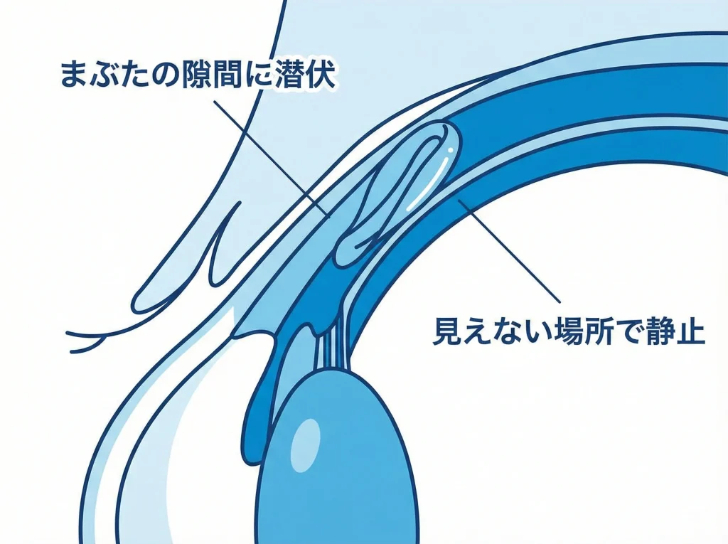 結膜のうで止まる構造
