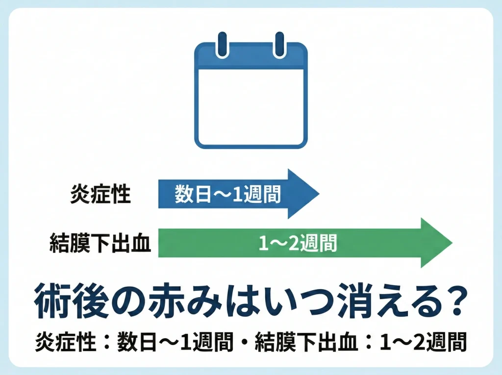 充血・結膜下出血の目安