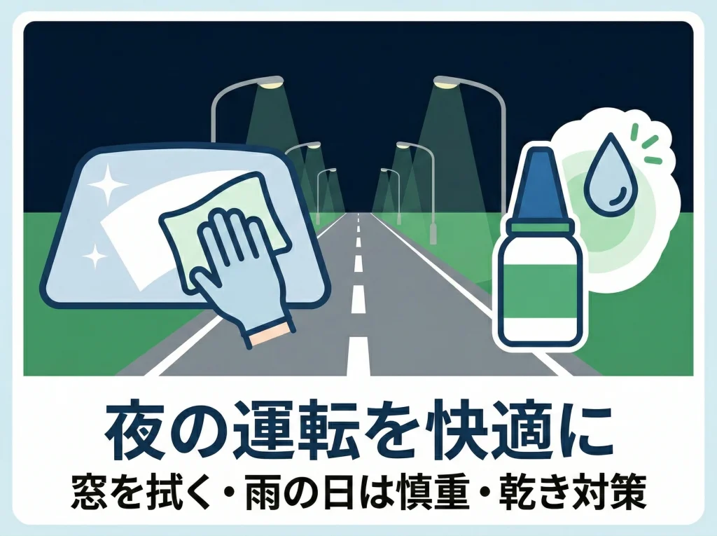 夜間運転と眩しさ対策