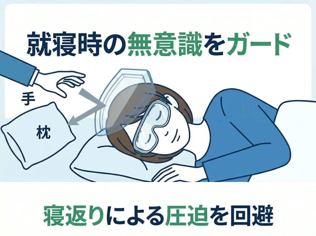 就寝時は眼帯かゴーグル