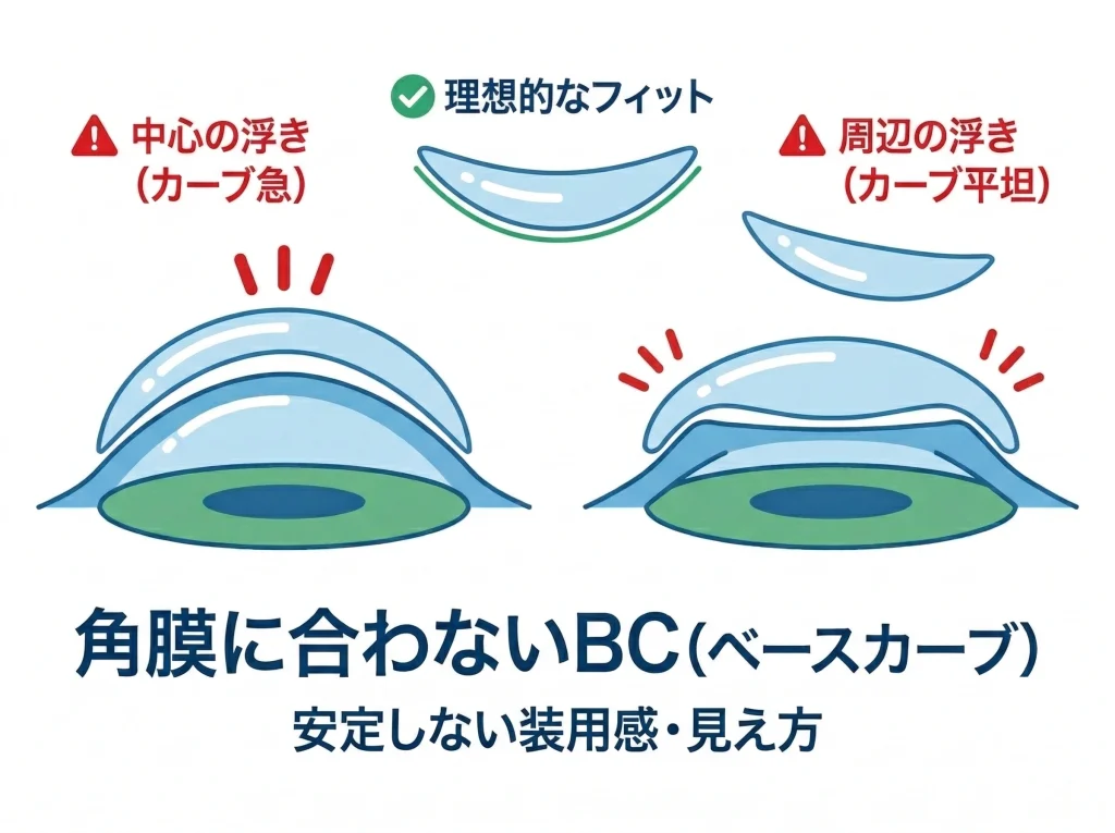 カーブ不一致とベースカーブ