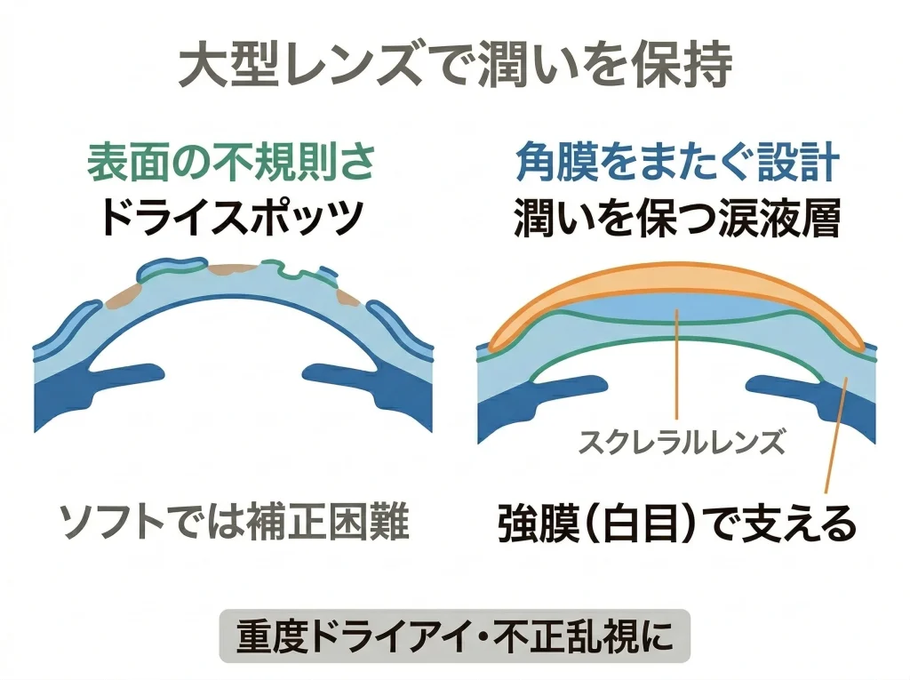 スクレラルレンズ強膜支持