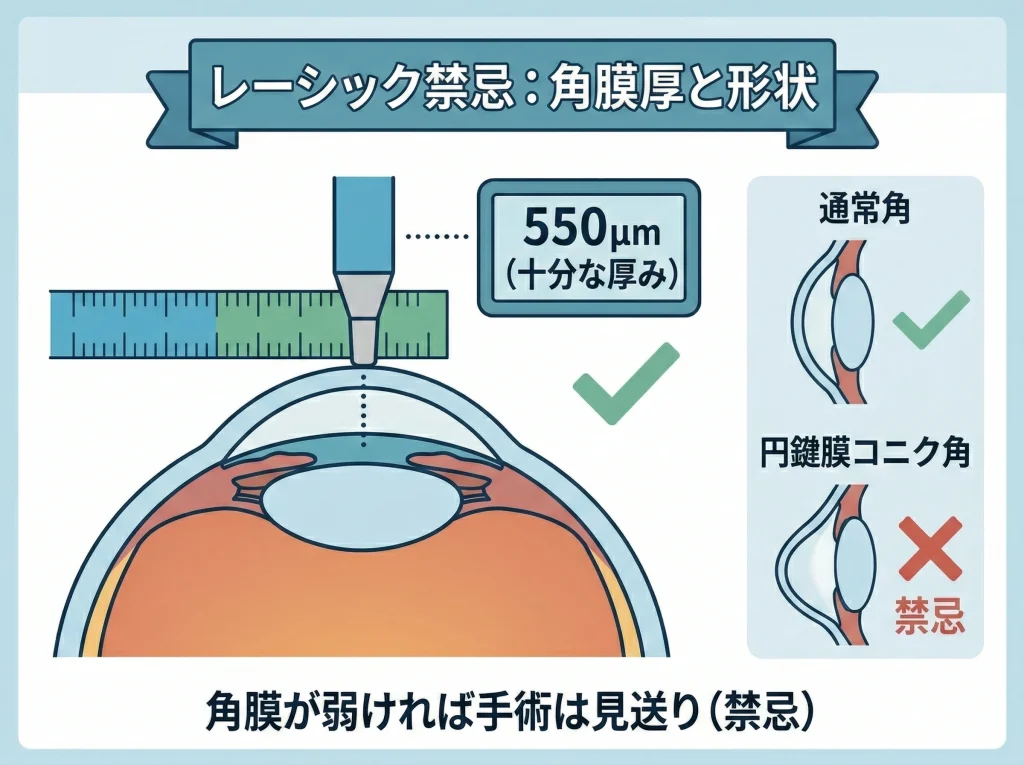 角膜厚・円錐角膜など禁忌
