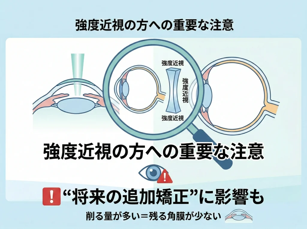強度近視は後戻り注意