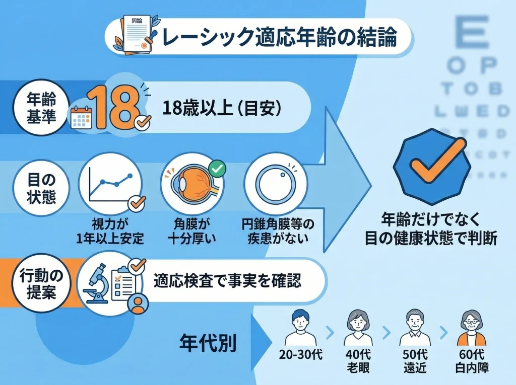 レーシックは何歳からの結論