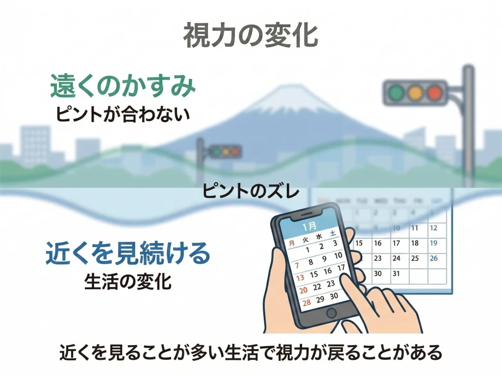 視力戻り・視力低下の兆候